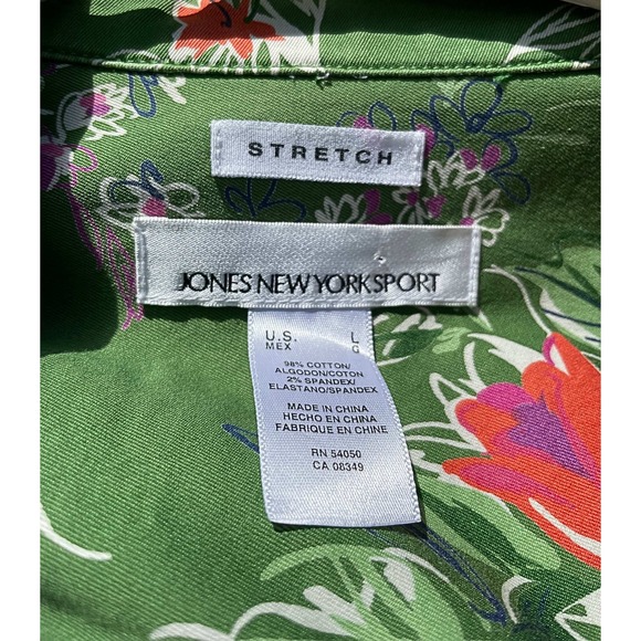 Green and Floral Jacket by Jones New York Sport, L, Pre-worn, Great Condition - Picture 3 of 3